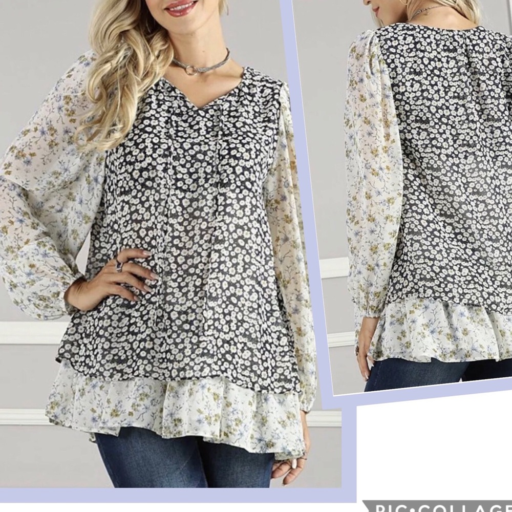 Suzanne Betro Babydoll Blouse Tunic